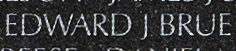 Engraved name on The Wall of Sergeant First Class Edward J. Brue, U.S. Army